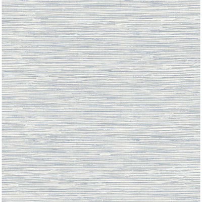 Southport Faux Grasscloth Prepasted Dove Grey & Bluestone Wallpaper